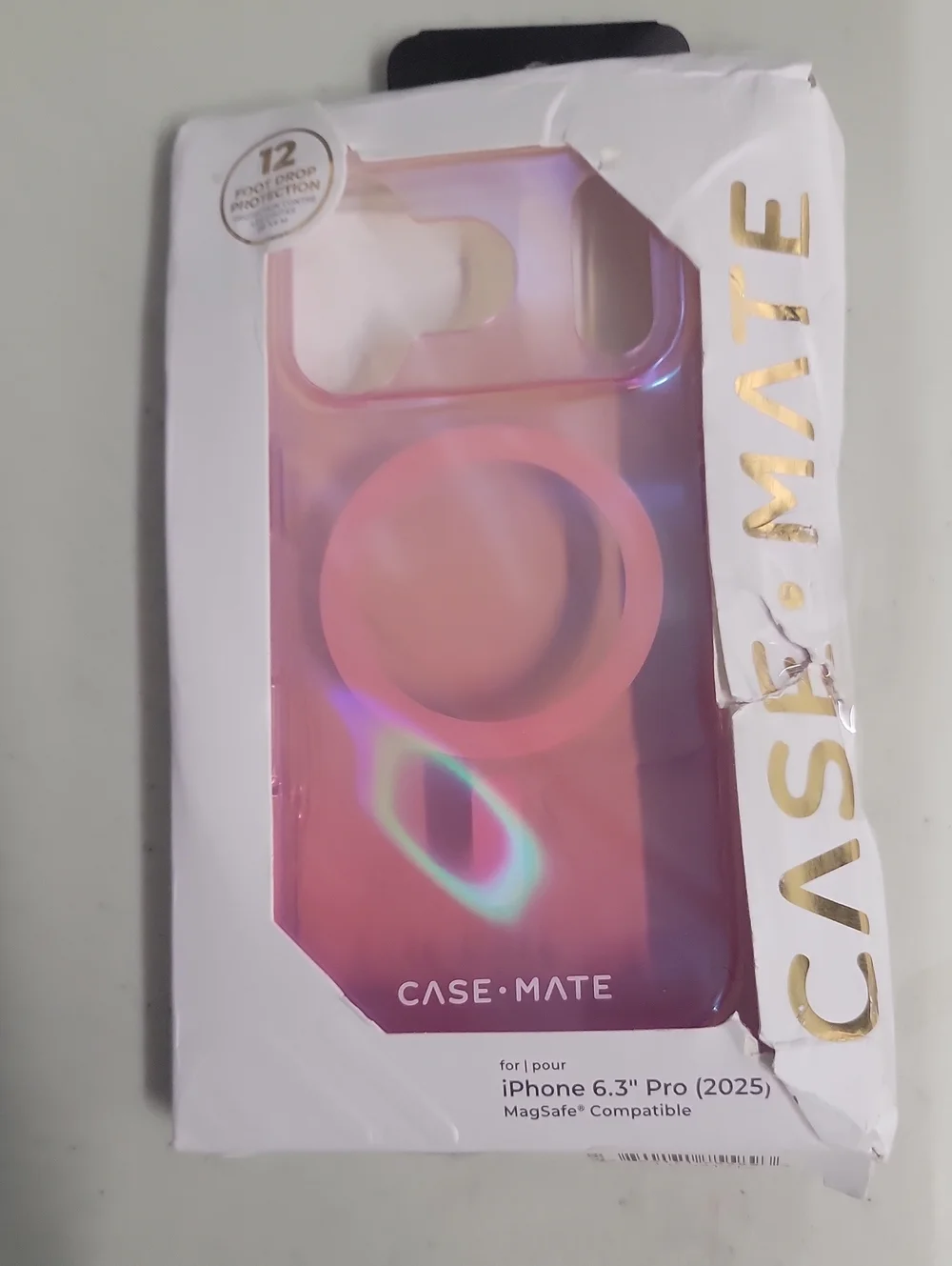 case-mate Iridescent MagSafe Compatible iPhone 17 Pro Case, Peach Bubble